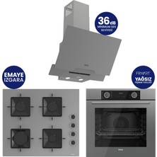 Ferre Fryart Hava Fritözü Fonksiyonlu Silentart Gri 3'lü Ankastre Set ( XE63CPR-SS208-D065SA )