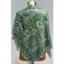 Yeşil Osmanlı Tuğra Motif Damat Şalı