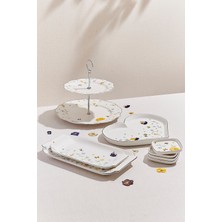 Paşabahçe Petite Fleur Porselen Dikdörtgen Servis Tabağı, Servis Tabağı, 1 Adet