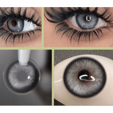 Axhara Newyork Storm Gray / Hareli Renkli Gri Göz Kirpik Lens / Yıllık Kullanım Için Doğal Renkli Seçenek