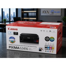 Canon Pixma G3416 Wi-Fi + Tarayıcı + Fotokopi Renkli Çok Fonksiyonlu Tanklı Mürekkep Püskürtmeli Yazıcı