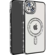 Sh Ticaret Iphone 15 Kılıf Joke Simli Magneticsafe Kılıf - Siyah