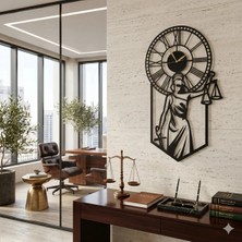 Mova Dizayn Duvar Saati Hukuçulara Özel Adalet Terazi Avukatlık Tasarımlı Ev ve Ofis Dekoratif Metal Duvar Saati