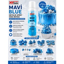 My Bake Mybake Mavi Metalik Sprey Gıda Boyası 250 ml