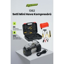 Reschmann R-1362 Profesyonel Çift Pistonlu Çelik Gövde Setli Takım Çantalı Mini Hava Kompresörü
