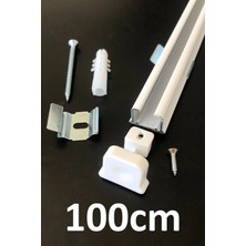 İzen Tek Kanallı  Alüminyum Ray (19MM) Tekli Korniş + Metal Portray