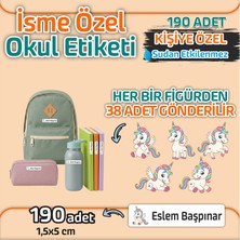 Okul Etiketi Kişiye Özel Kalem Defter Etiketi Unicorn 190 Adet