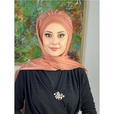 Topkapı Somon Simli Çapraz Drapeli Hazır Şal