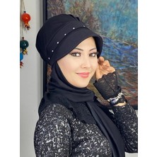 Beyaz Kare Taş Detaylı Baharlık Şapka