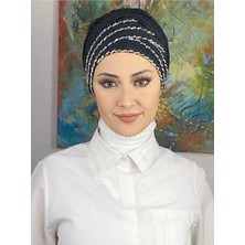 Boncuk Detaylı Drapeli Bone Şal