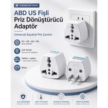 Derwell Abd Us Fişli Priz Dönüştürücü Adaptör Universal Seyahat Priz Çevirici Eu Uk Au Cn Giriş Destekli Çok Amaçlı Dünya Priz Adaptörü Telefon Laptop Şarj Cihazı Uyumlu Beyaz
