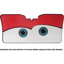 Viteksa Güneşlik Ön Cam Karton 70X140CM Kırmızı Göz Desenli