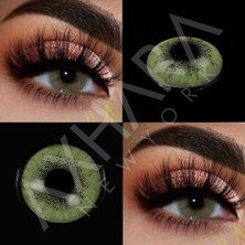 Axhara Newyork Misk Green / Haresiz Renkli Yeşil Göz Kirpik Lens / Yıllık Kullanım Için Doğal Renkli Seçenek