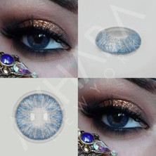 Tear Blue / Hareli Renkli Mavi Göz Kirpik Lens / Yıllık Kullanım Için Doğal Renkli Seçenek