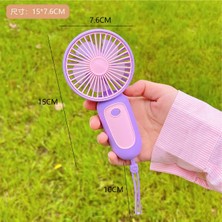 Mobixa LED Ekranlı Şarjlı Mini Taşınabilir El Fanı Programlanabilir LED Ekran USB Fan, Mor