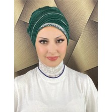 Kalın Şerit Boncuk Işlemeli Abiye Şal