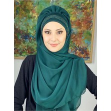 Topkapı Model Yakut Yeşili Büzgülü Şal