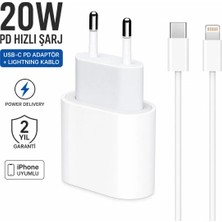 Ryan iPhone Şarj Aleti 20W Hızlı Şarj Adaptörü Usb-C Lightning Kablo Seti iPhone 14 13 12 11 Uyumlu