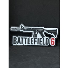 Goka 3D Craft Battlefield 6 M4 Temalı 3D Duvar Dekoru - 18 cm Slim Versiyon (Çift Taraflı Bantlı)
