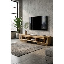 PlatinReyon Vista Ayarlanabilir Tv Ünitesi 160-270 cm - Uzayabilen Tv Sehpası Meşe