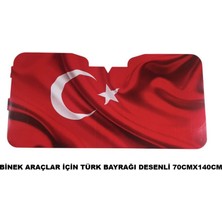 Viteksa Güneşlik Ön Cam Karton 70X140CM Türk Bayrağı Desenli