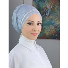 Şerit Detaylı Bone Şal
