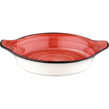 Empressco Kırmızı Porselen Sahan 17 cm – Şık ve Modern Kahvaltı Sunumu Tabağı