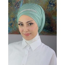 Şerit Detaylı Bone Şal