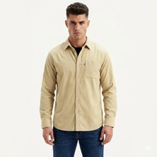 Levi's Erkek Bej Klasik Yaka Kadife Gömlek