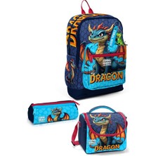 Coral High Kids Dragon Desenli 3’lü Okul Çanta Seti SET0133213