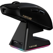 Furycube G9 Pro PAW3311 Ekranlı, Sarj Istasyonlu, Kablolu, Bluetooth, 2.4ghz Wifi, 22000DPI, Kablosuz Gaming Oyuncu Mouse Siyah
