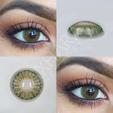 Pine Green/ Hareli Renkli Yeşil Göz Kirpik Lens / Yıllık Kullanım Için Doğal Renkli Seçenek