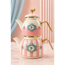 Premium Home Pr Home Alaria Pembe Rose Model Emaye Çaydanlık