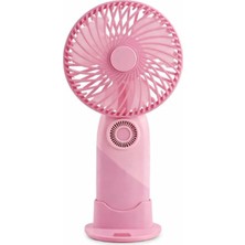 Mobixa Taşınabilir Mini Fan USB Şarjlı El Vantilatörü 3 Kademeli Sessiz, Pembe