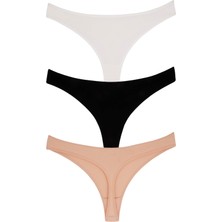 Dominant DOMİNANT  Kadın Çamaşır Pamuklu Renkli TANGA 7'li Paket (S-M-L-XL) - -600 KARISIK RENK-L