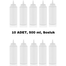 Empressco 10'lu Set 500 ml Çok Amaçlı Plastik Sosluklar, Şık ve Kullanışlı