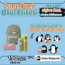 Kapbirhediye Okul Etiketi Isme Özel Kalem Defter Etiketi Penguen Temalı 190 Adet