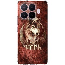 TechTree Xiaomi 17T Pro Uyumlu Göktürk Yazılı ve Bozkurt Desenli Baskılı Silikon Kılıf