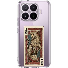 TechTree Xiaomi 17T Pro Uyumlu Iskambil Kağıdı Tasarımlı Leopar Portre Baskılı Silikon Kılıf