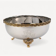 Lamedore Modern Halat Desenli Büyük Kase – Gold Desenli