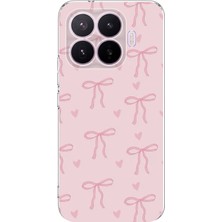 TechTree Xiaomi 17T Pro Uyumlu Pembe Kalpli Fiyonklar Baskılı Silikon Kılıf