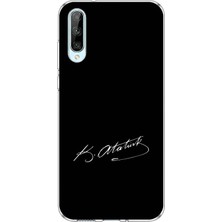 TechTree Huawei P Smart S Uyumlu Atanın Izi Imza Baskılı Silikon Kılıf