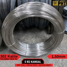 Platin Hırdavat 302 Kalite Paslanmaz Çelik Tel ( Parlak ) 5 kg