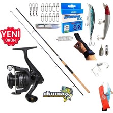 Okuma Revenger RV-3000A 270CM 10-40GR Kudos Shadow Maket Balık Spin Olta Takımı Seti