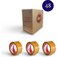 Maslak Çarşı Koli Bandı Doğal Kauçuk Şeffaf 45MM x 100M Leopar Vege 48'li Koli