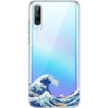 TechTree Huawei P Smart S Uyumlu Kanagawa Oki Nami Ura Dalgası Tasarımlı Baskılı Silikon Kılıf