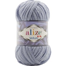 Alize Velluto Gri Renkli Yün İpliği %100 Mikropolyester Yumuşak ve Parlak 87