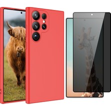 Vendas Samsung Galaxy S25 Ultra Kılıf Zore Mara Lansman Kapak + Premium Privacy Temperli Cam Ekran Koruyucu