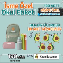 Kapbirhediye Okul Etiketi Isme Özel Kalem Defter Etiketi Avakado Temalı 190 Adet