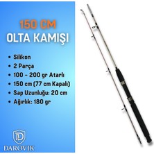 Darovik Shining Silikon Olta Kamışı 150 cm 100-200 gr Atarlı 2 Parça Kamış